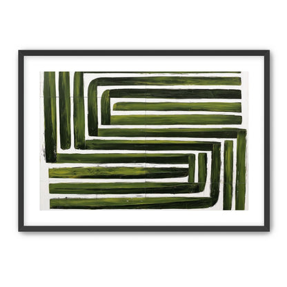 Green maze on white