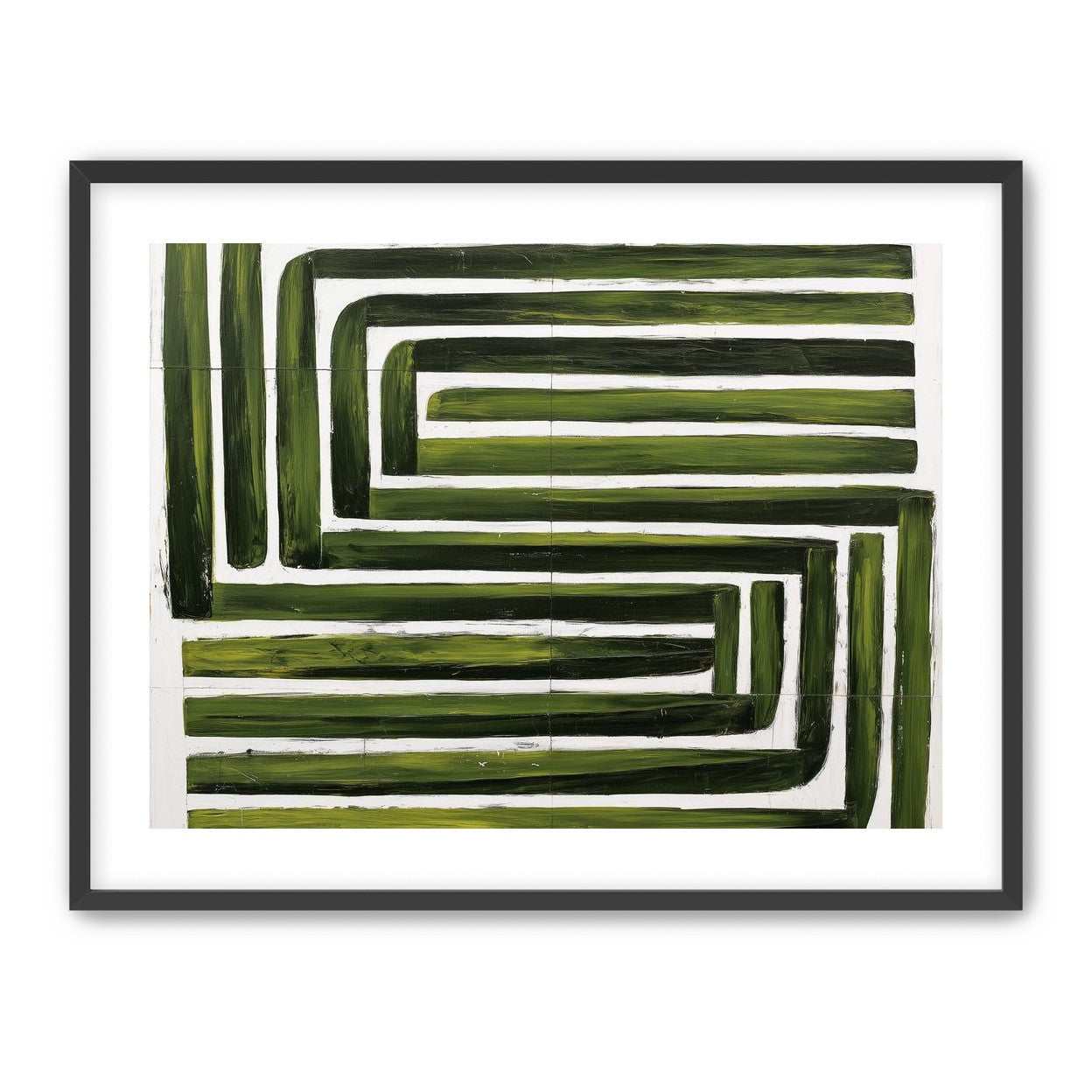 Green maze on white