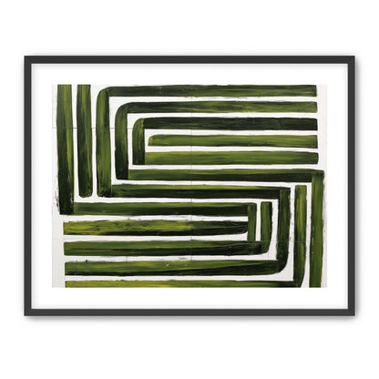 Green maze on white