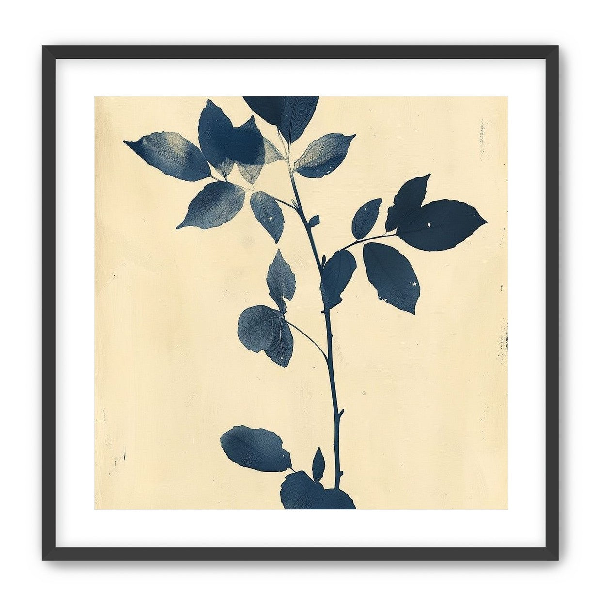 Blue leaves on cream air