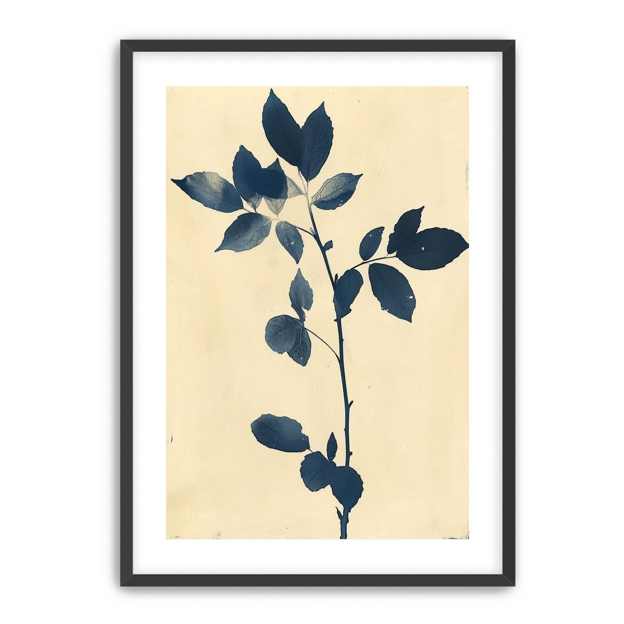 Blue leaves on cream air