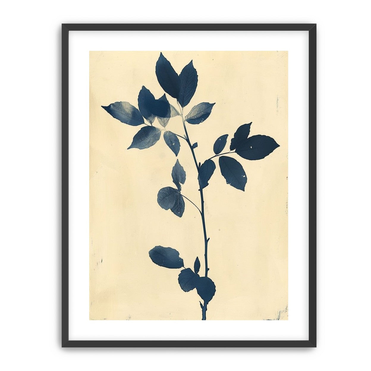 Blue leaves on cream air