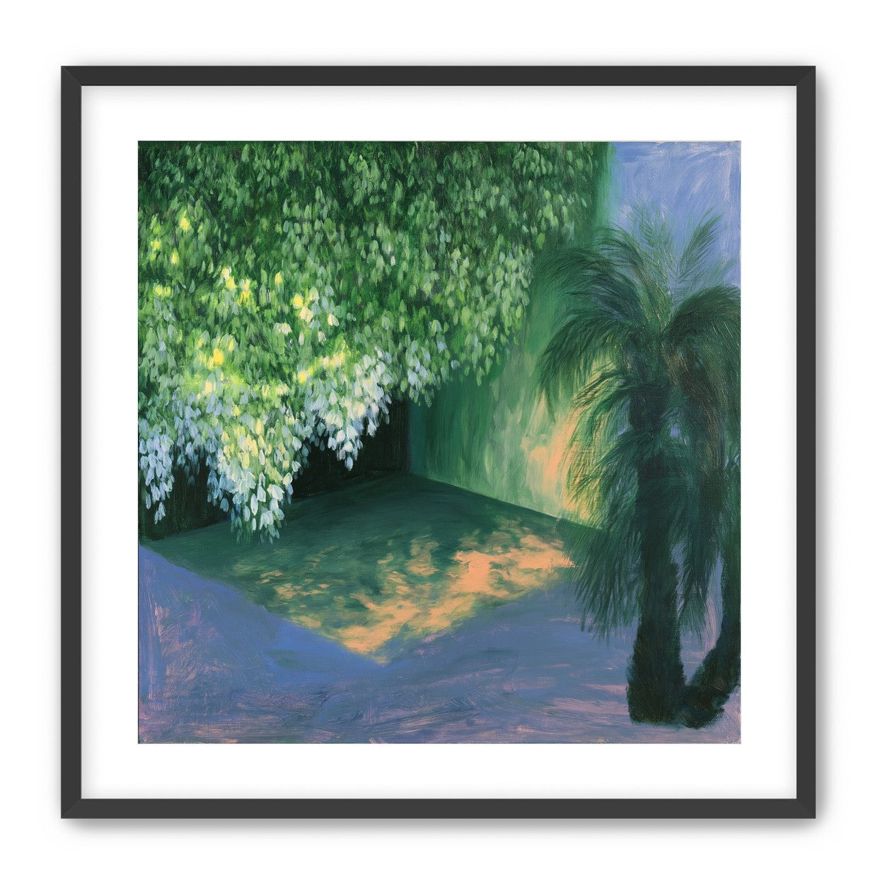 Yellow light on green pond