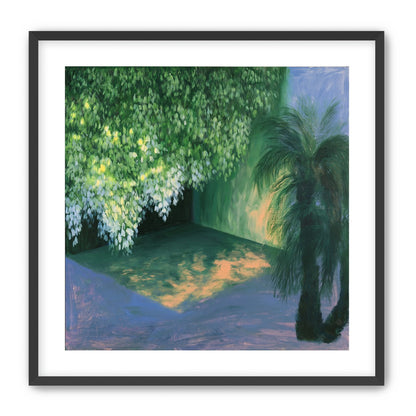 Yellow light on green pond