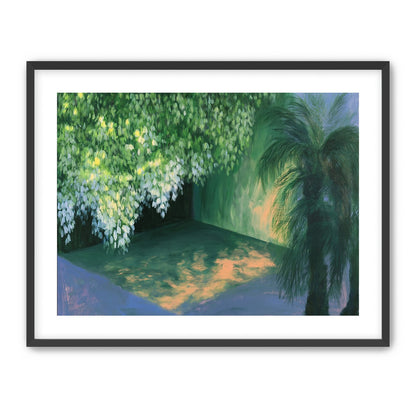 Yellow light on green pond