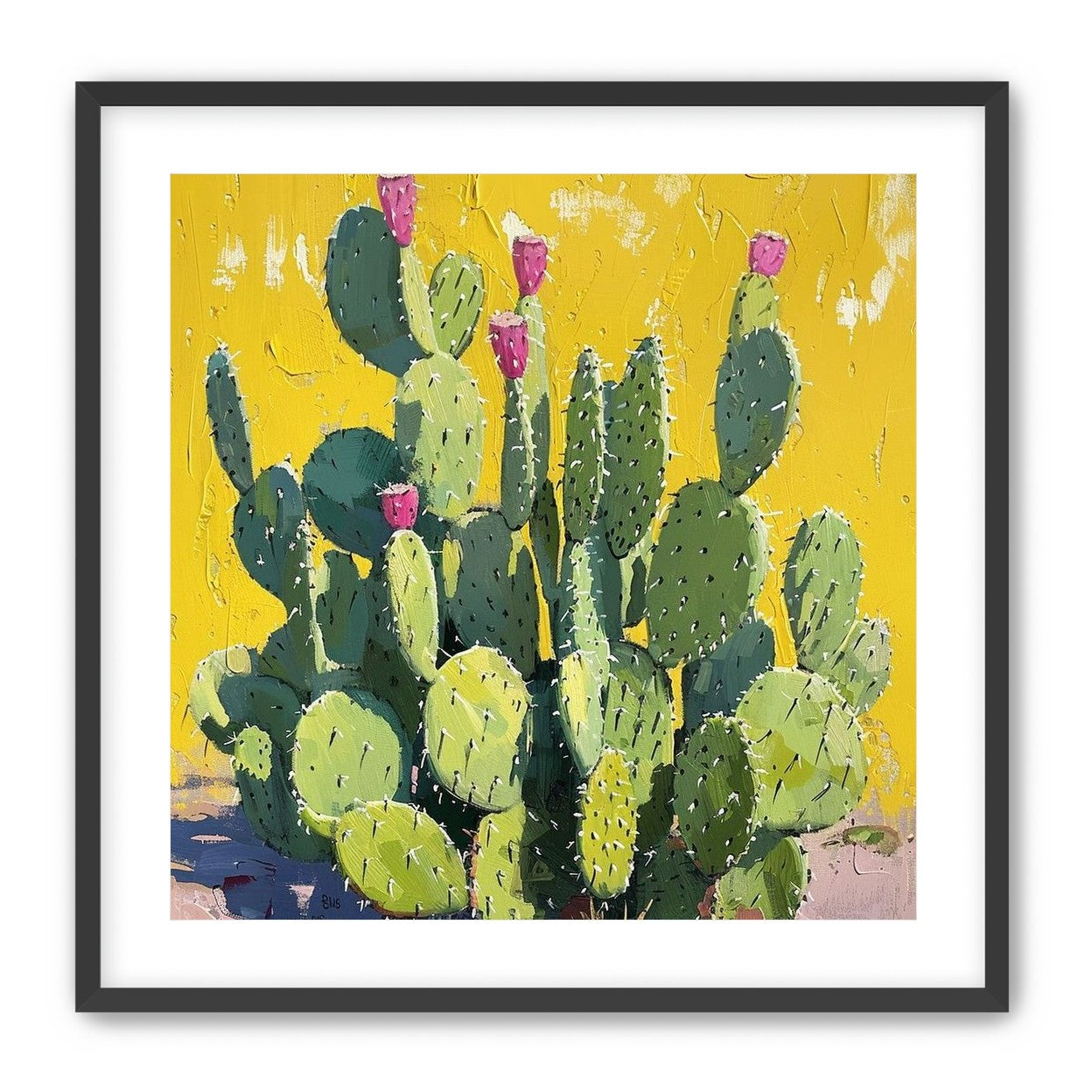 Pink blooms in yellow heat