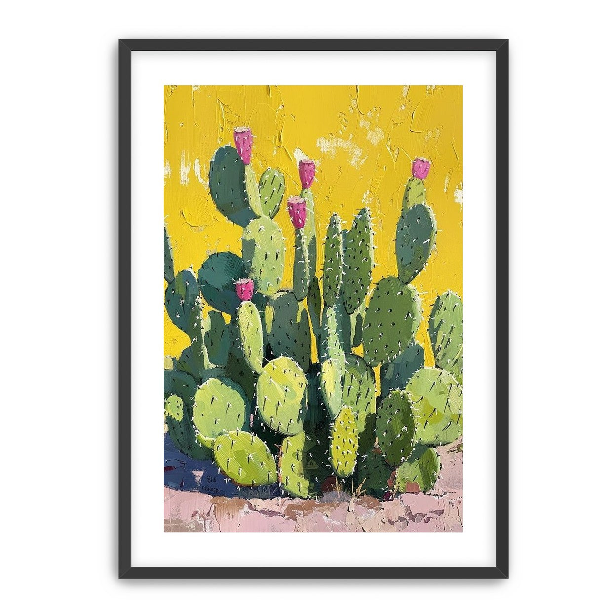 Pink blooms in yellow heat