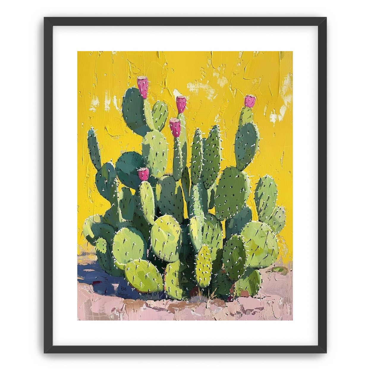 Pink blooms in yellow heat
