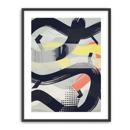 Black loops over yellow blocks