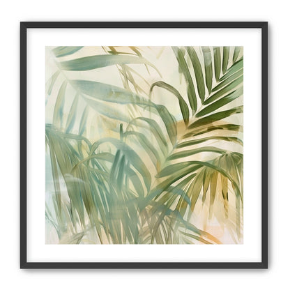 Palm leaves in pale wash