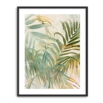 Palm leaves in pale wash