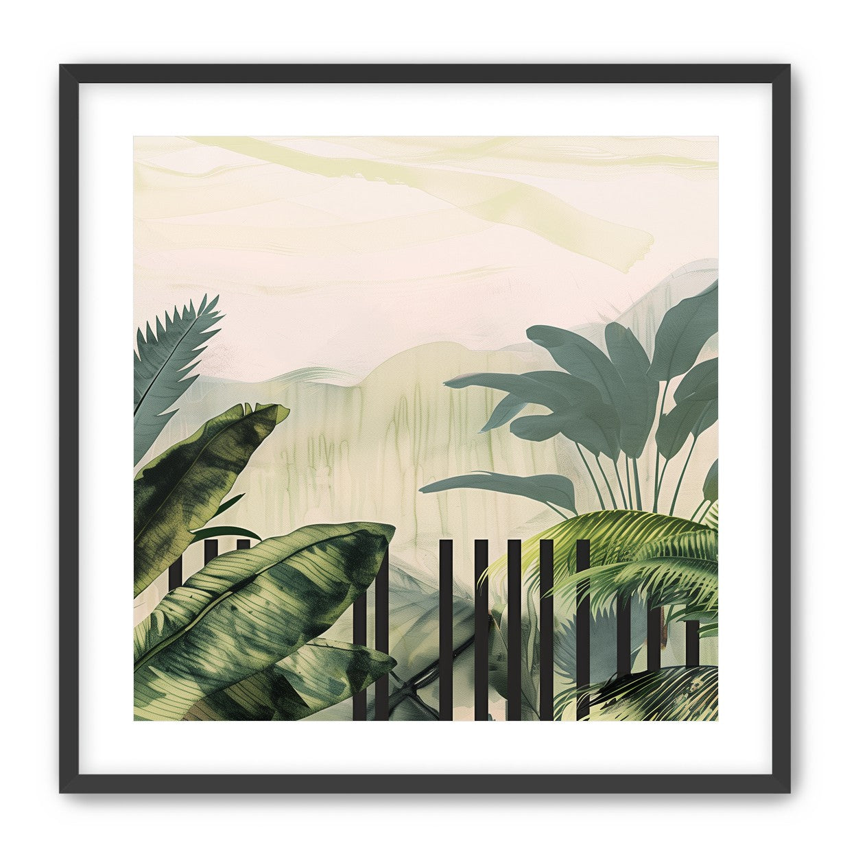 Black posts in the palms