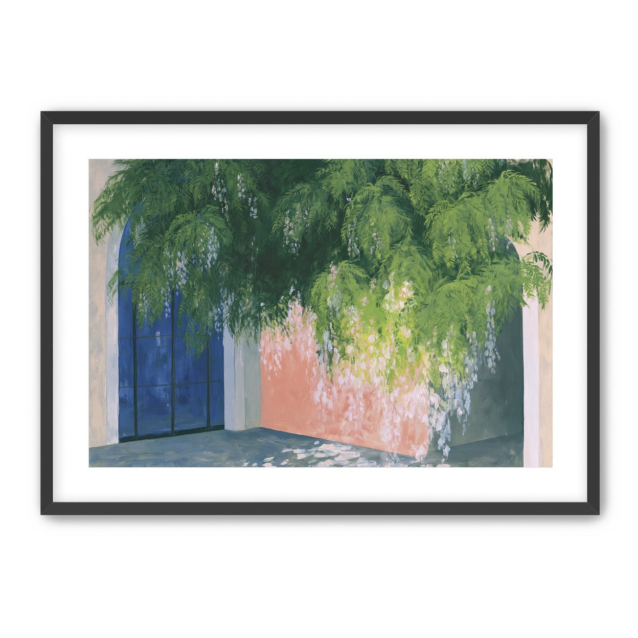 Blossoms over the blue door