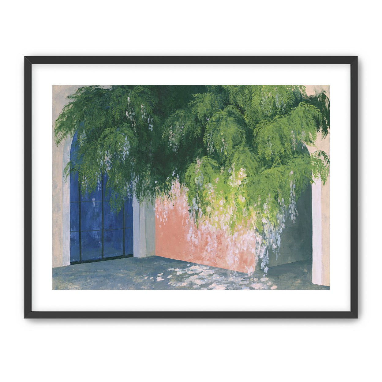 Blossoms over the blue door