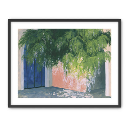 Blossoms over the blue door