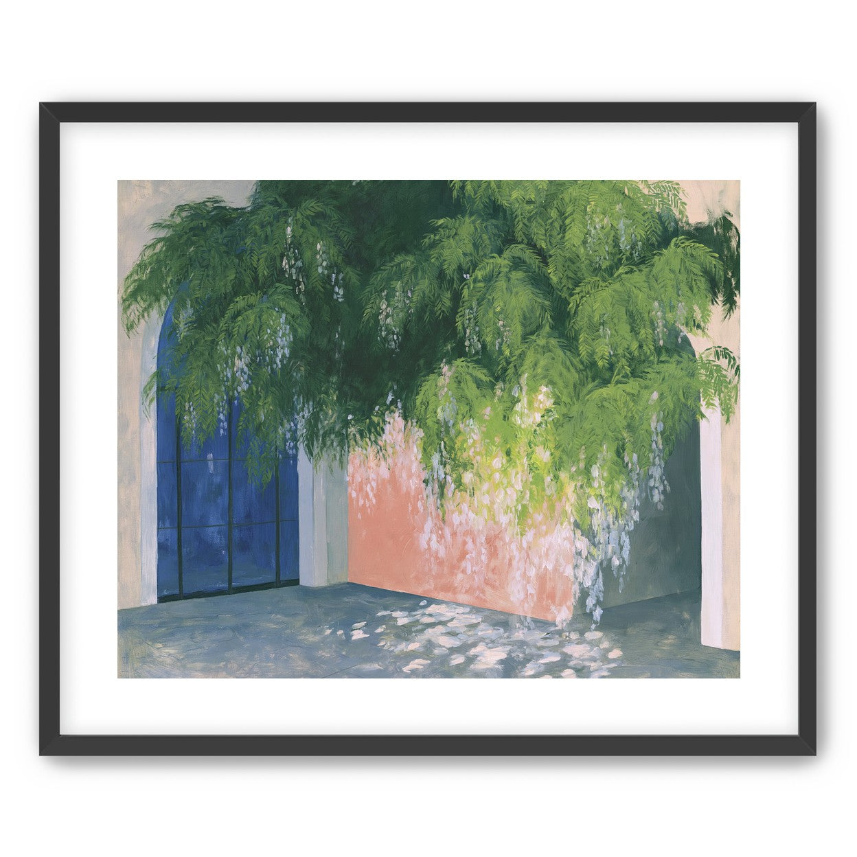 Blossoms over the blue door