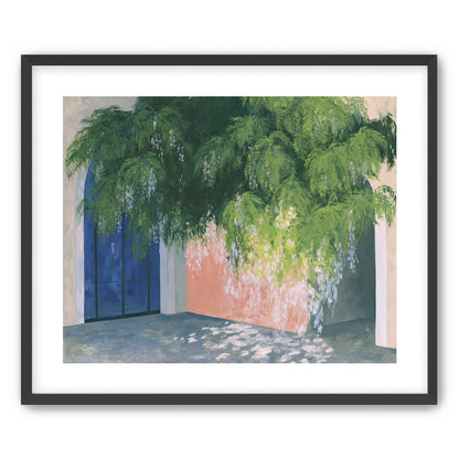 Blossoms over the blue door