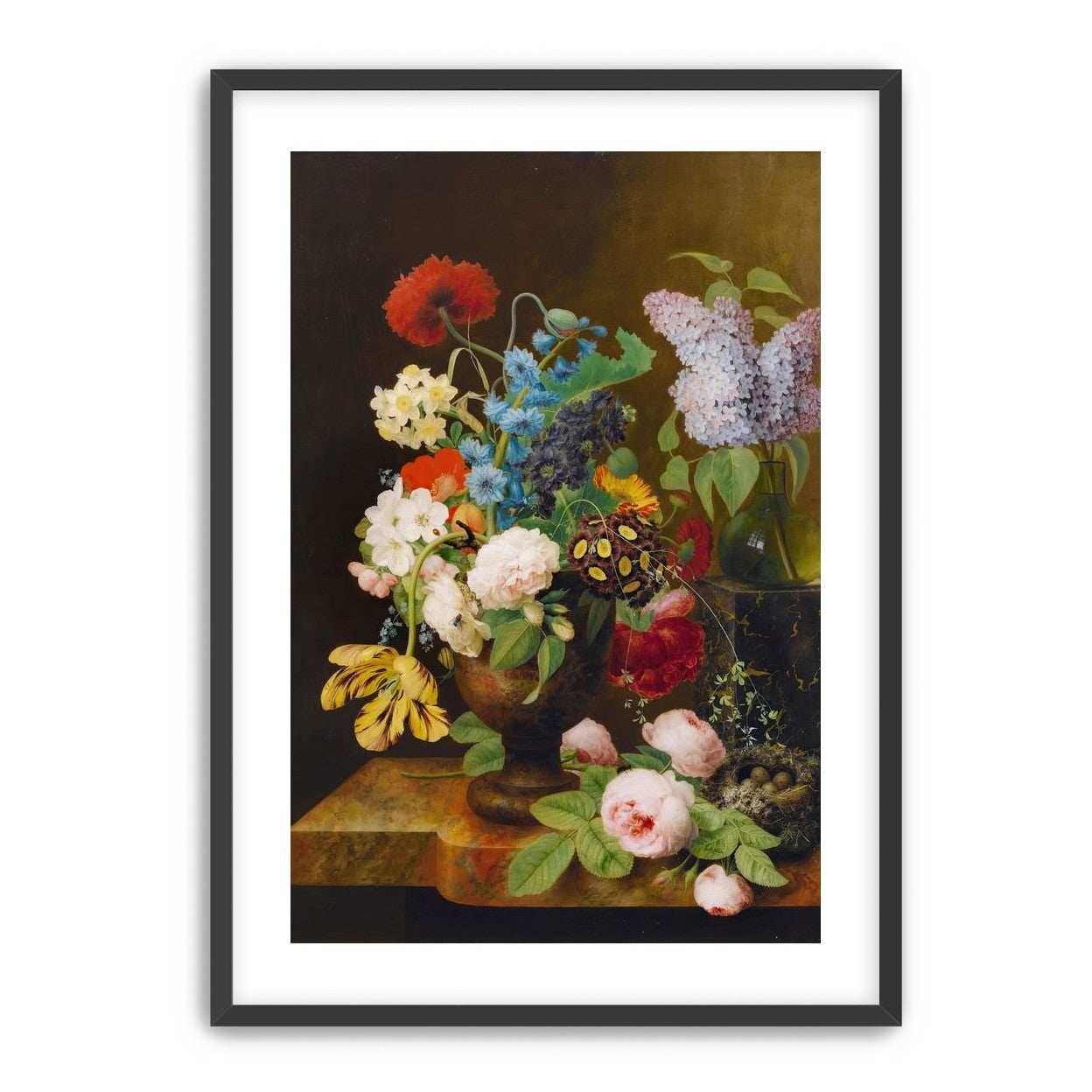 Fallen roses by the nest