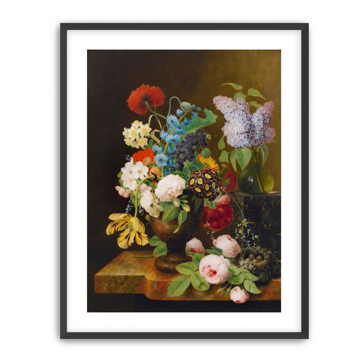Fallen roses by the nest