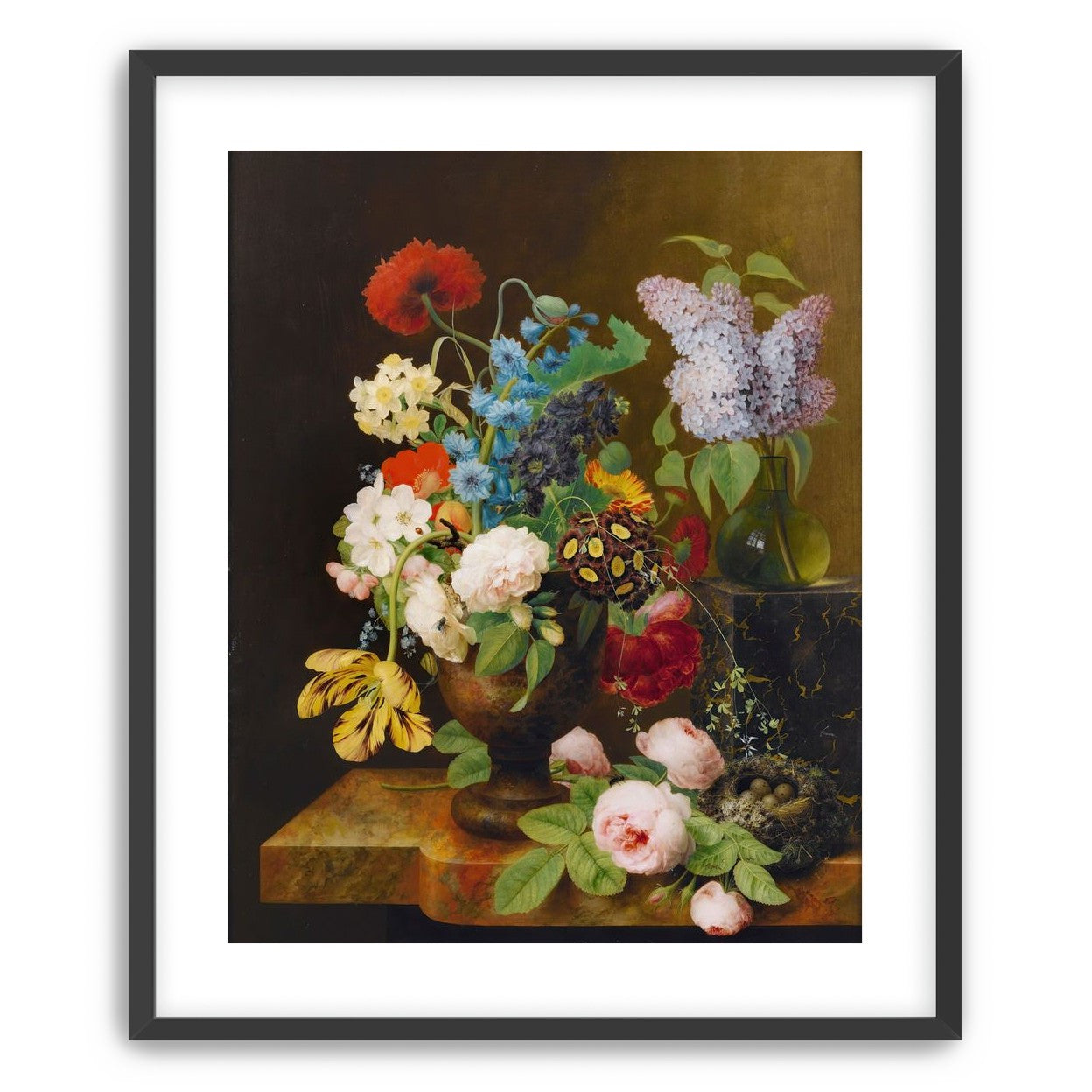 Fallen roses by the nest