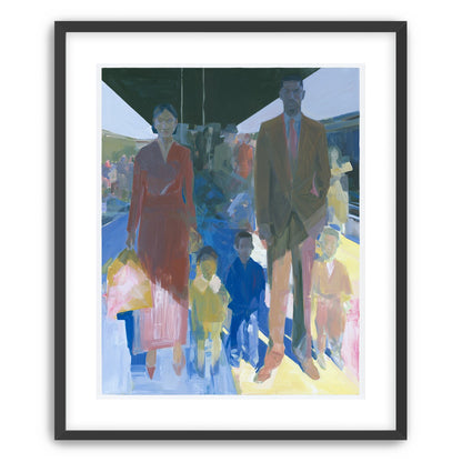 Family beneath the overpass