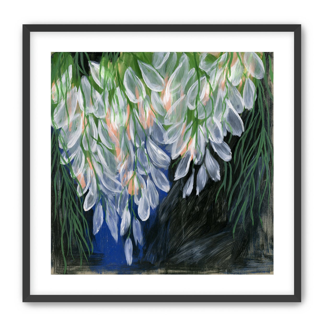 White petals over deep green