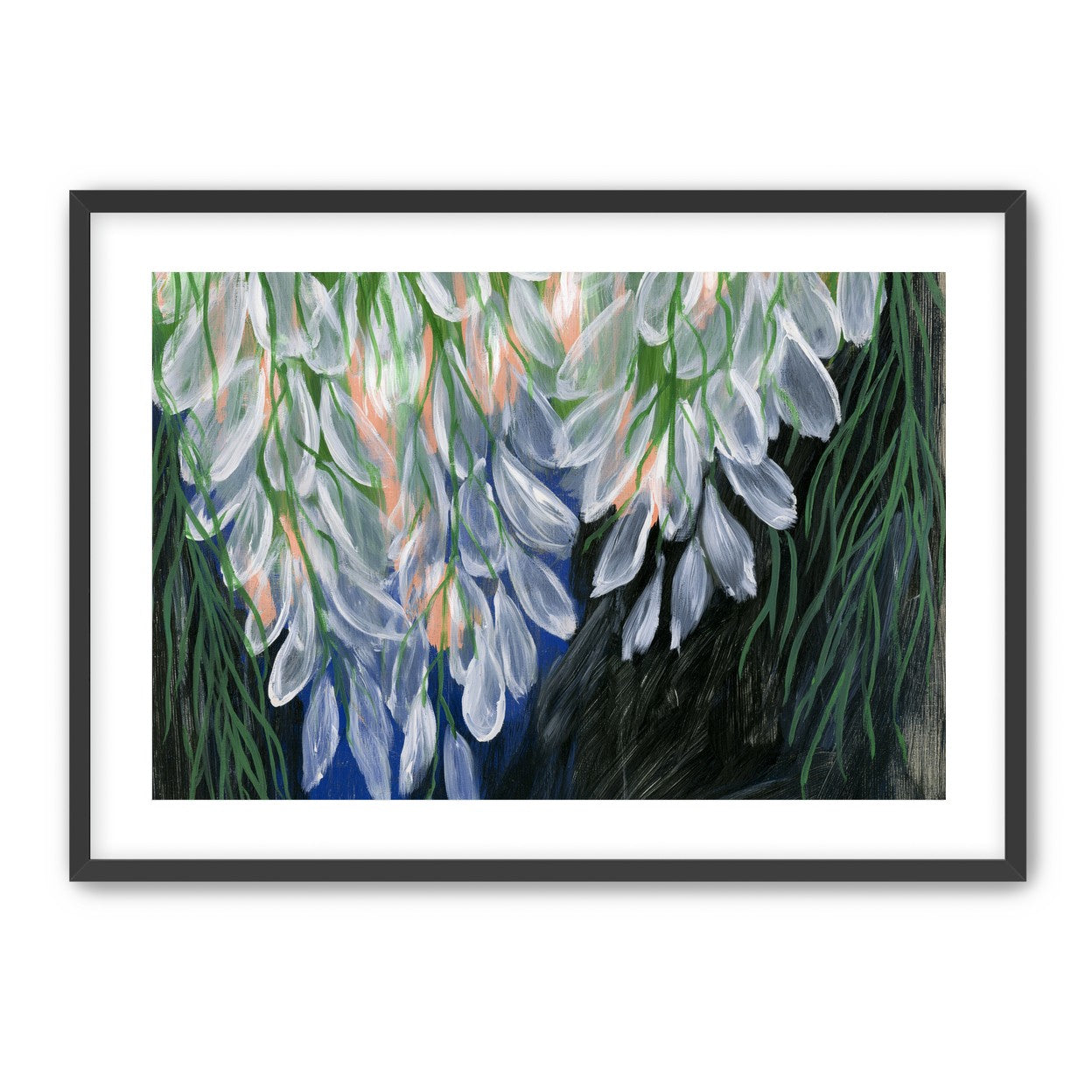 White petals over deep green