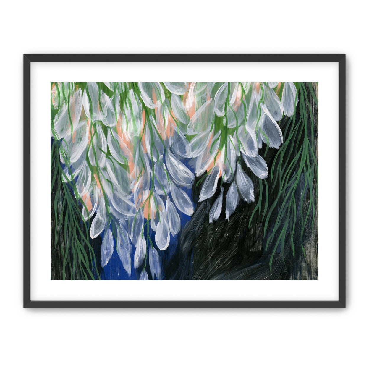 White petals over deep green