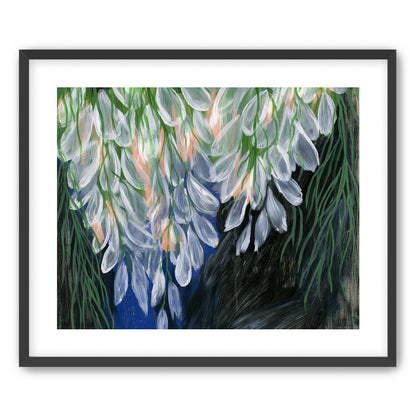 White petals over deep green