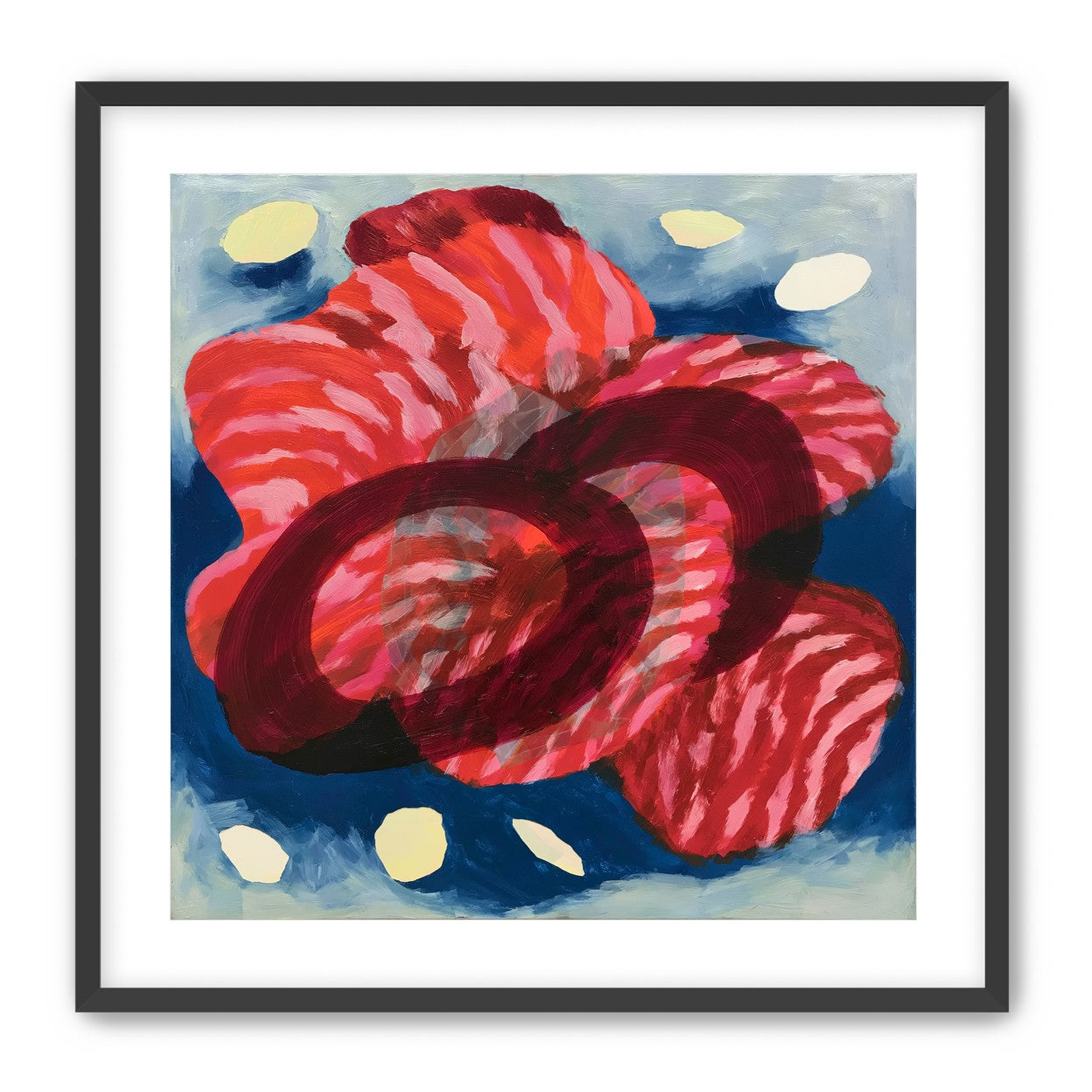Red stripes pressing through blue
