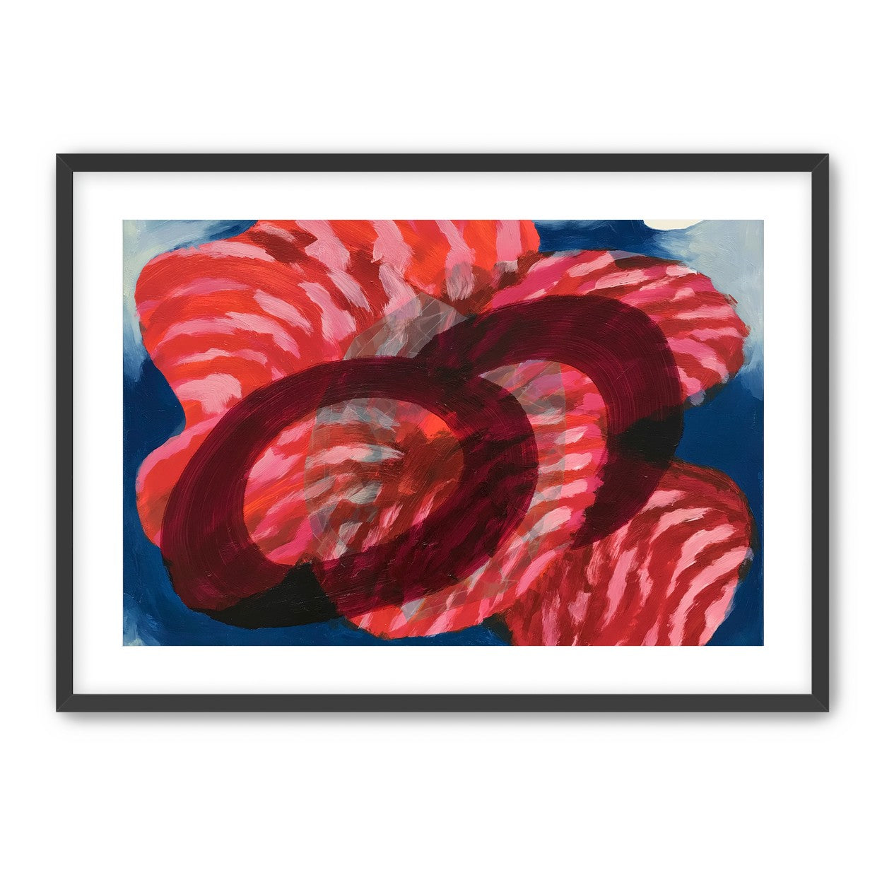 Red stripes pressing through blue