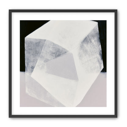 Milkwhite facets in deep black