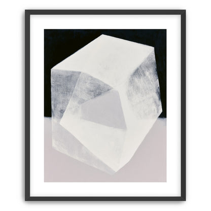 Milkwhite facets in deep black