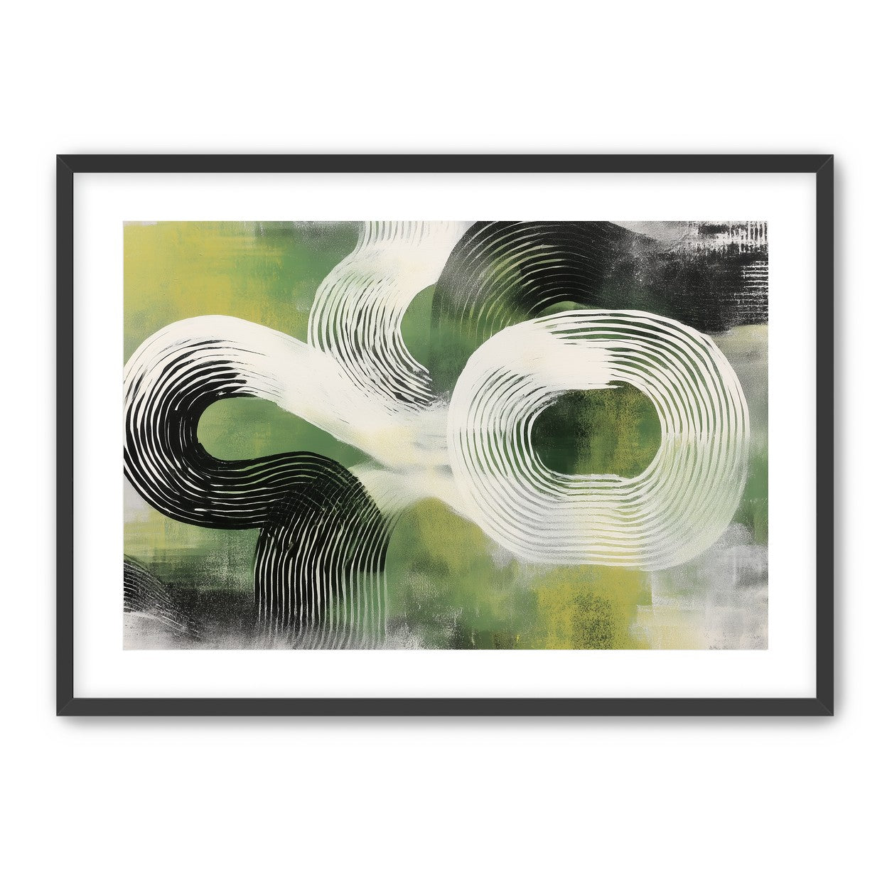 White arcs across green field