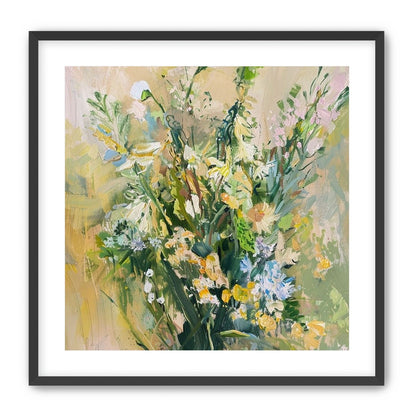Wildflowers within pale light