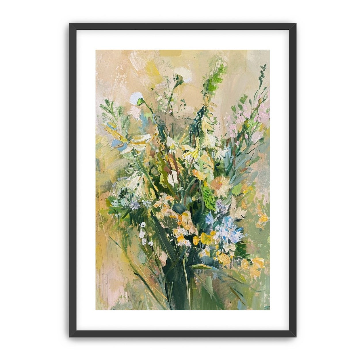 Wildflowers within pale light