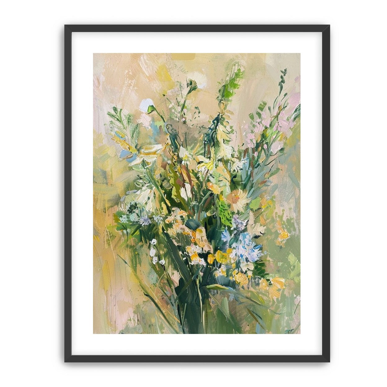 Wildflowers within pale light
