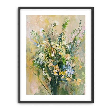 Wildflowers within pale light