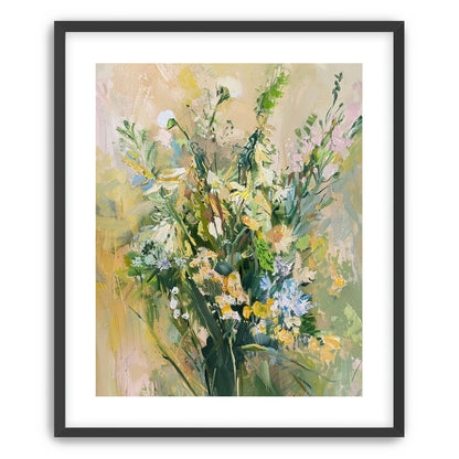 Wildflowers within pale light