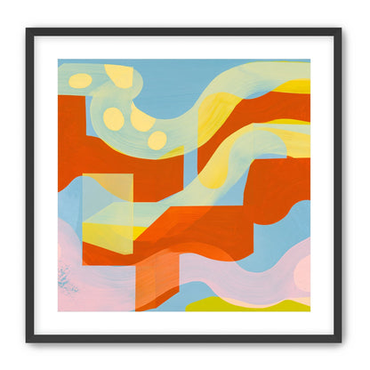 Orange bands within blue field