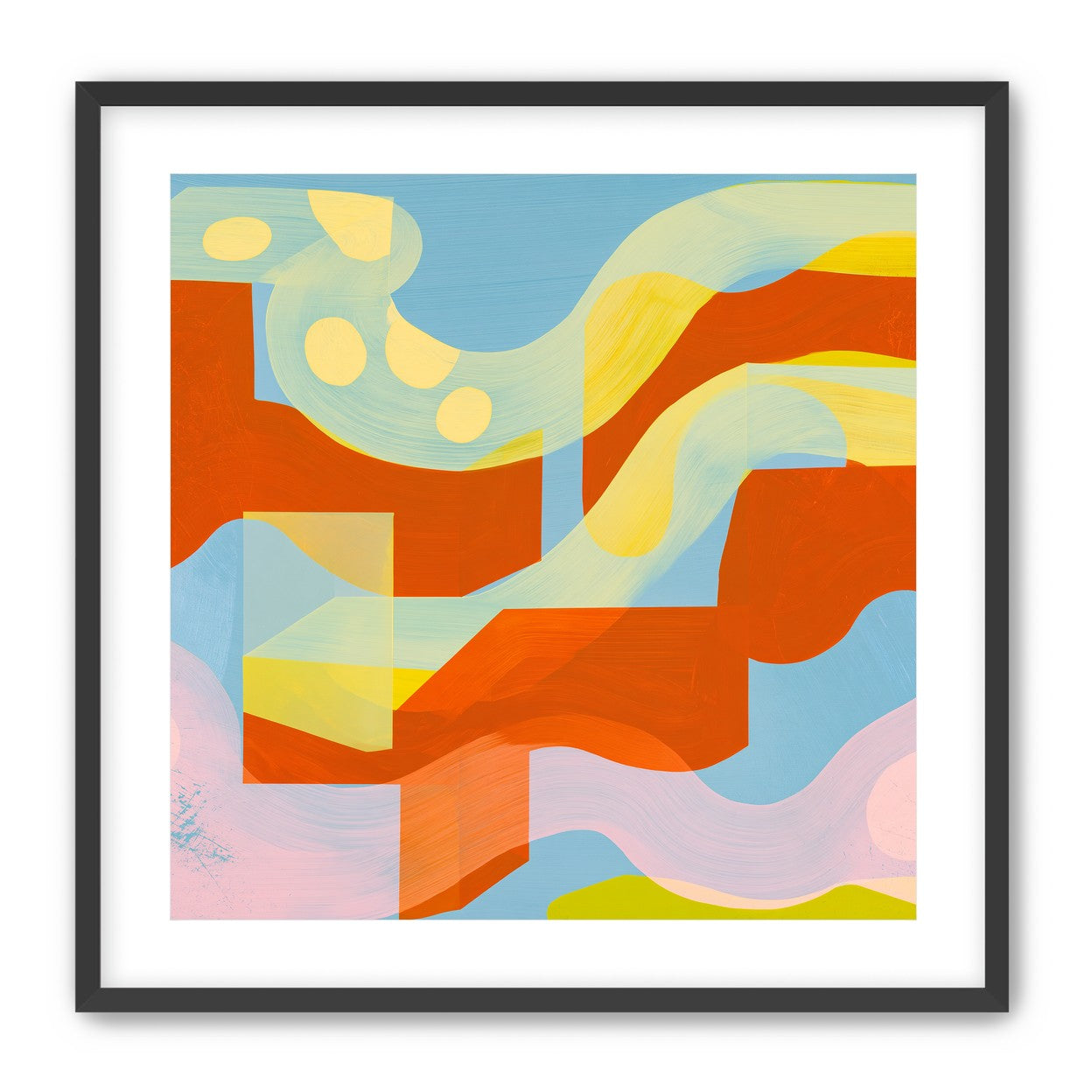 Orange bands within blue field