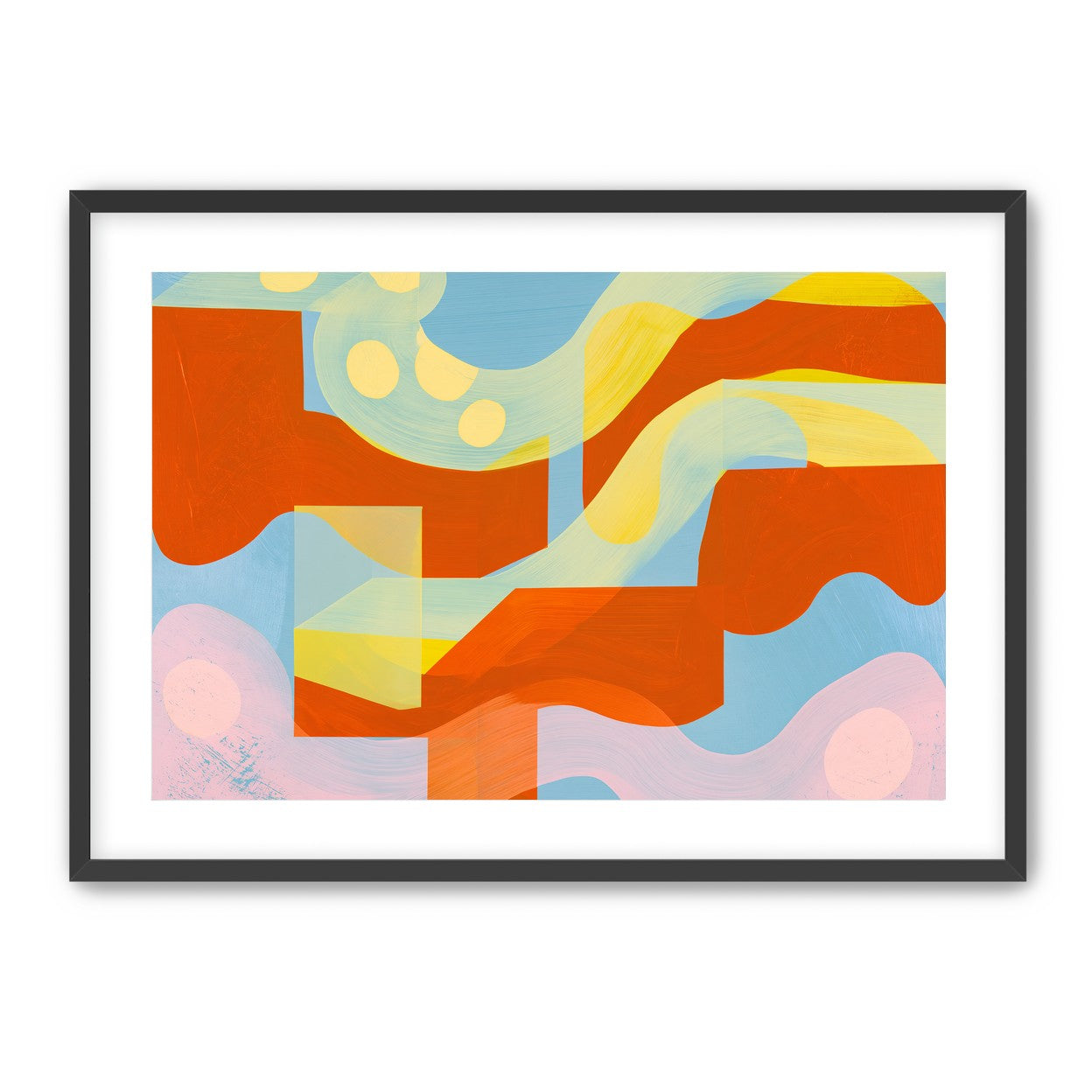 Orange bands within blue field