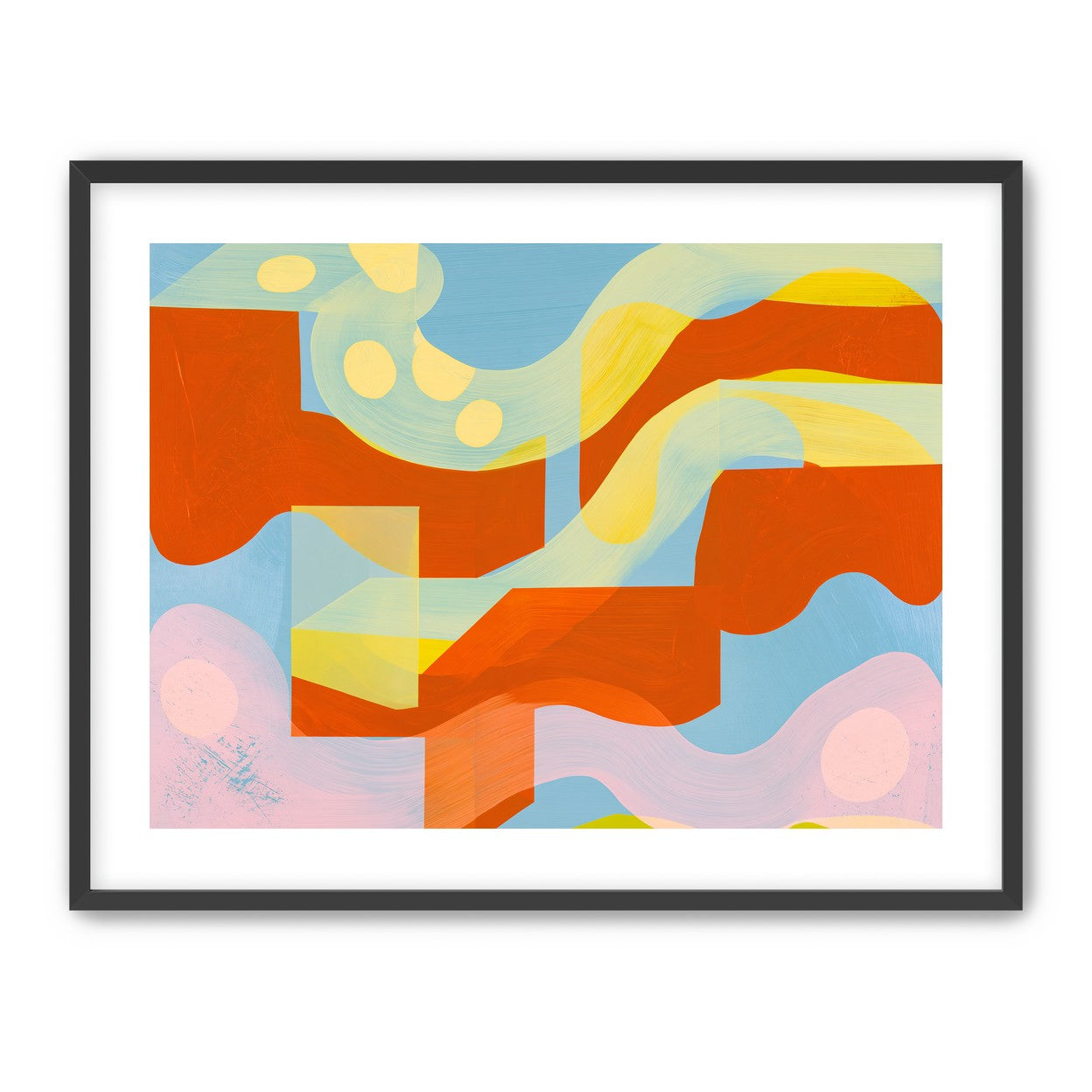 Orange bands within blue field