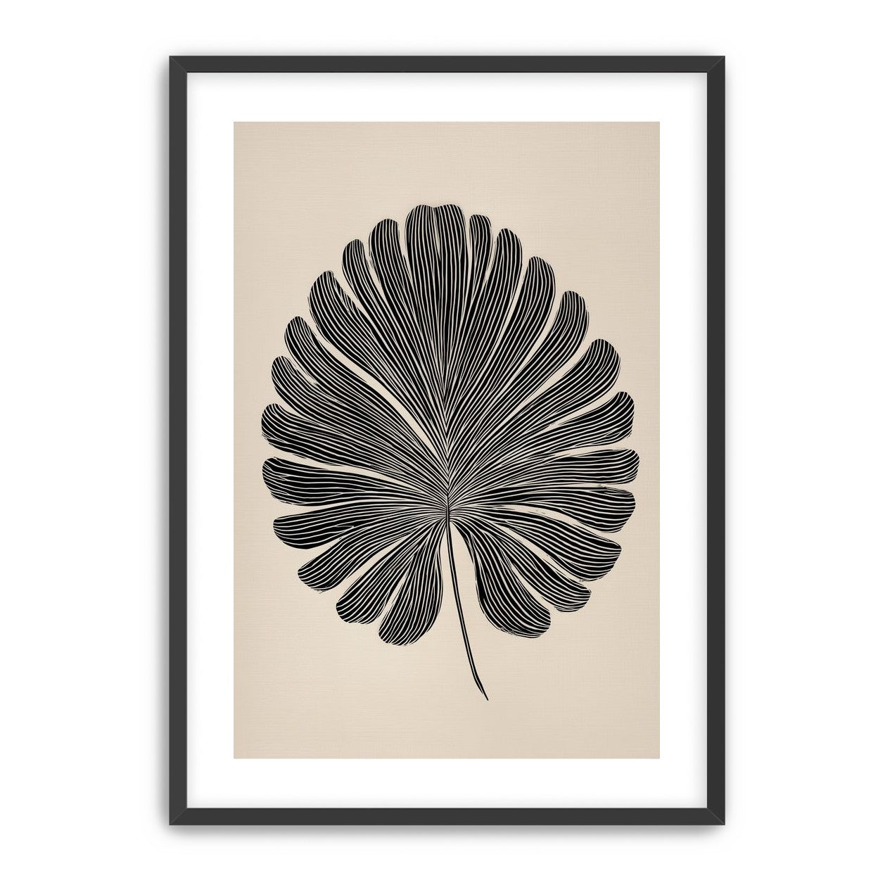 Striped fan leaf alone