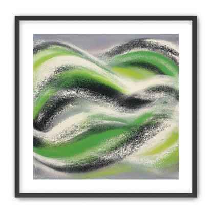 Green bands under white spray