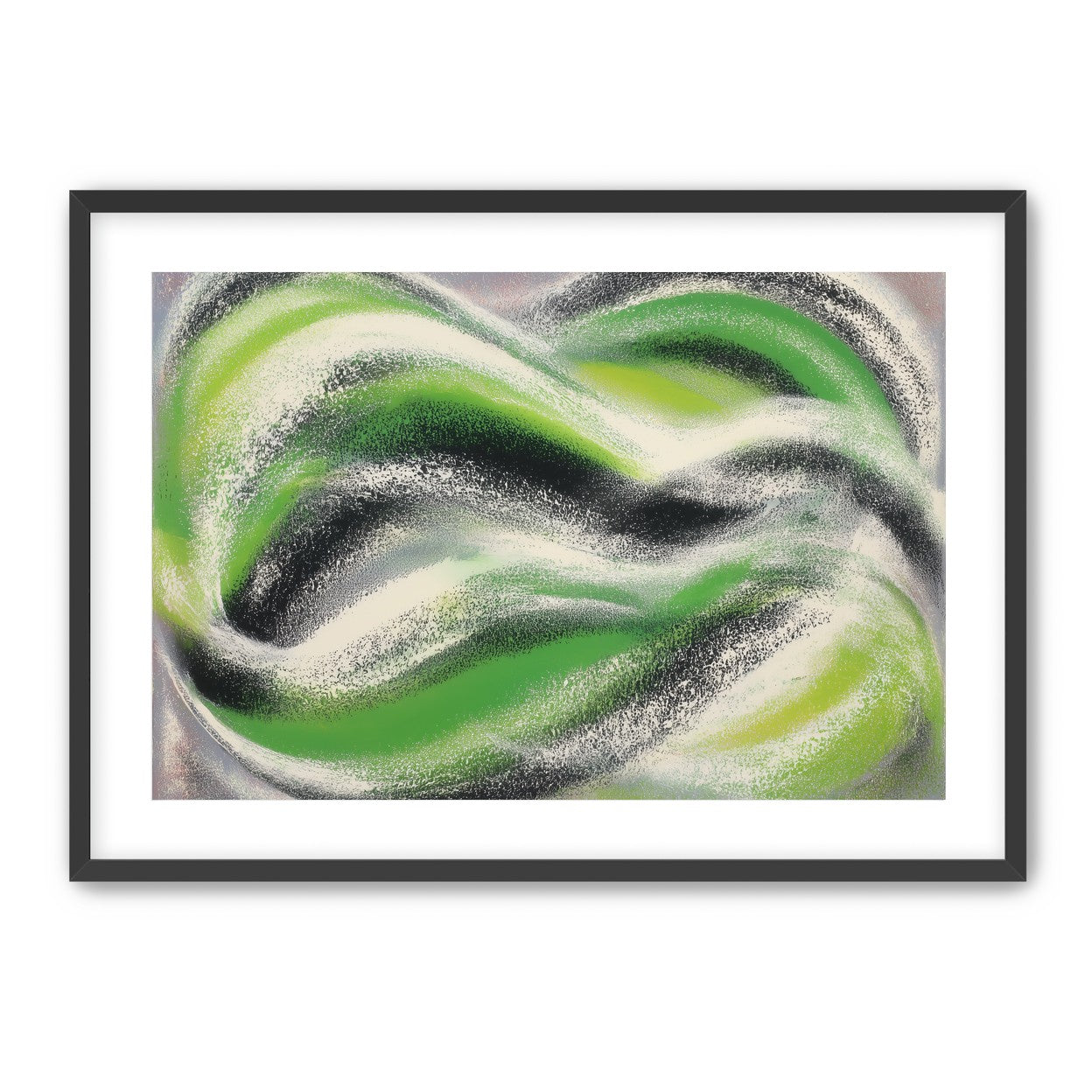 Green bands under white spray