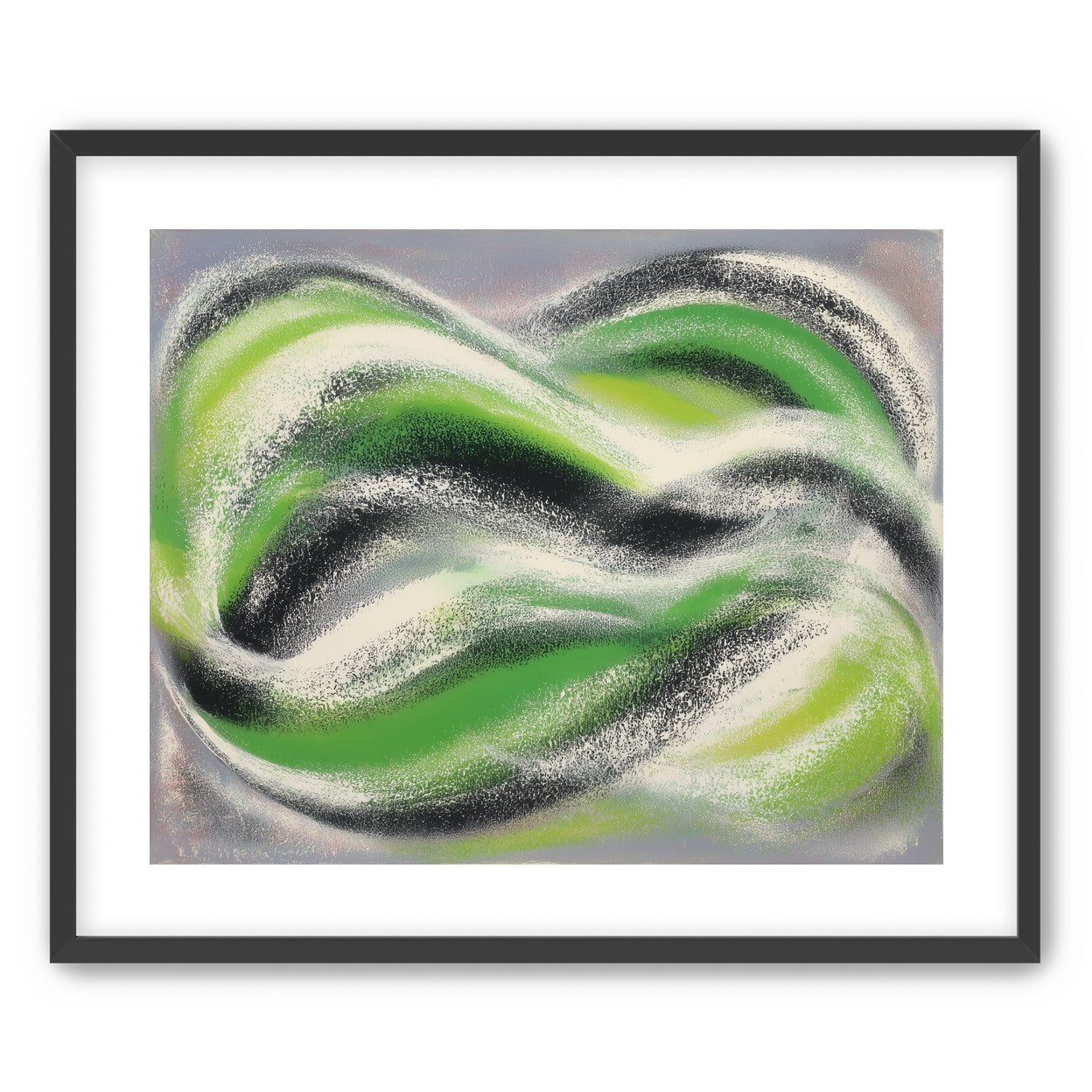 Green bands under white spray