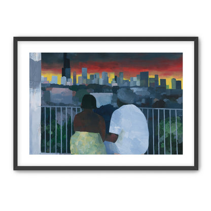 Two on the balcony at dusk