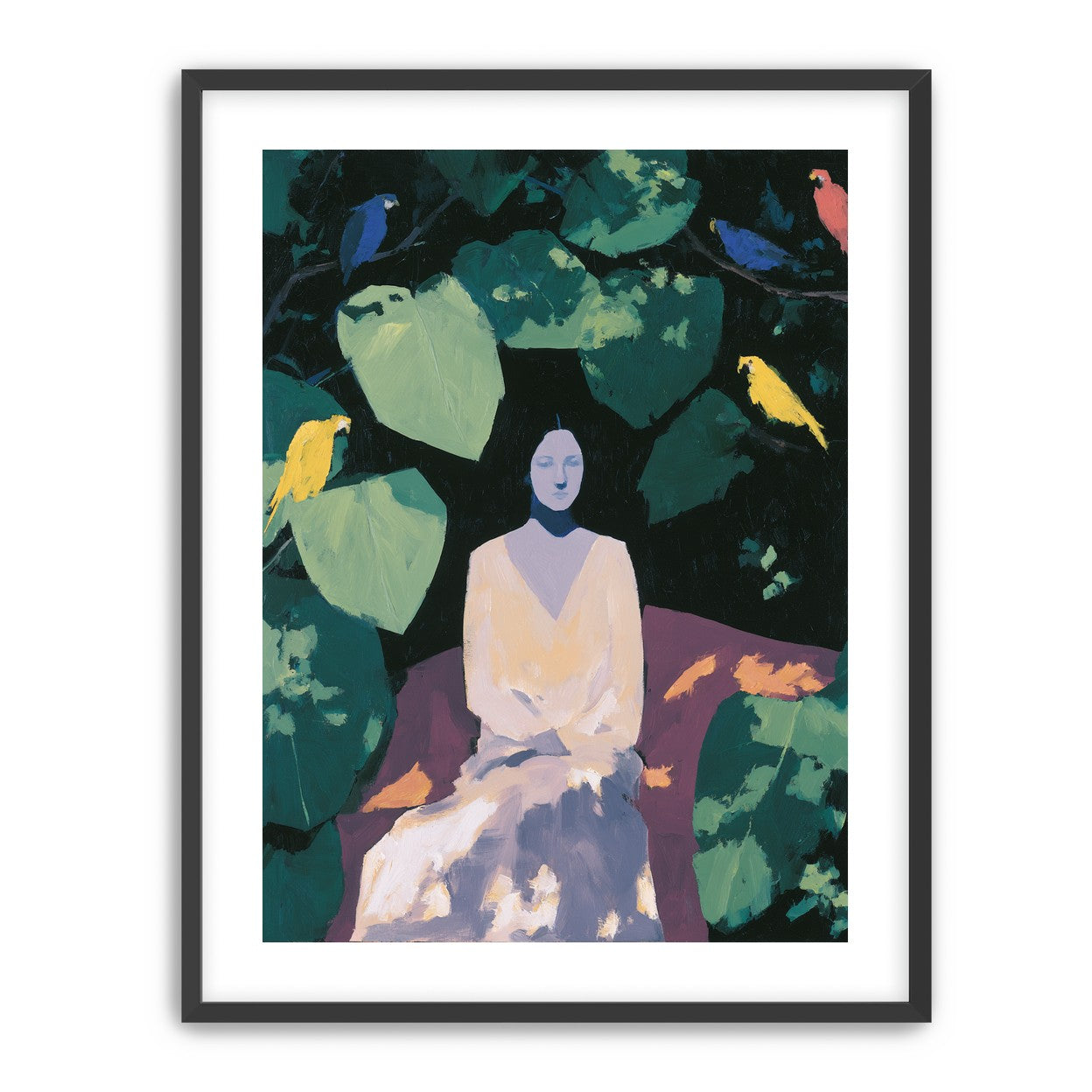 Pale dress under green leaves