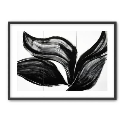 Three petals in black ink